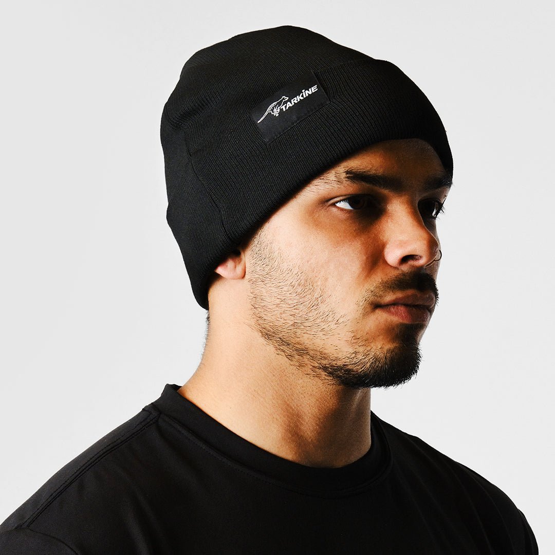Men's Black Savage River Beanie - Premium caps from TARKINE SPORT - Just $40! Shop now at TARKINE ATHLETICS